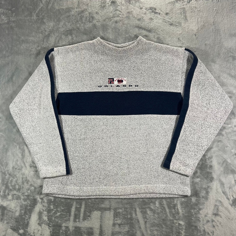 EXIST SPORTS LINE Pullover Mens Medium Grey Navy Blue Orlando FL 118
